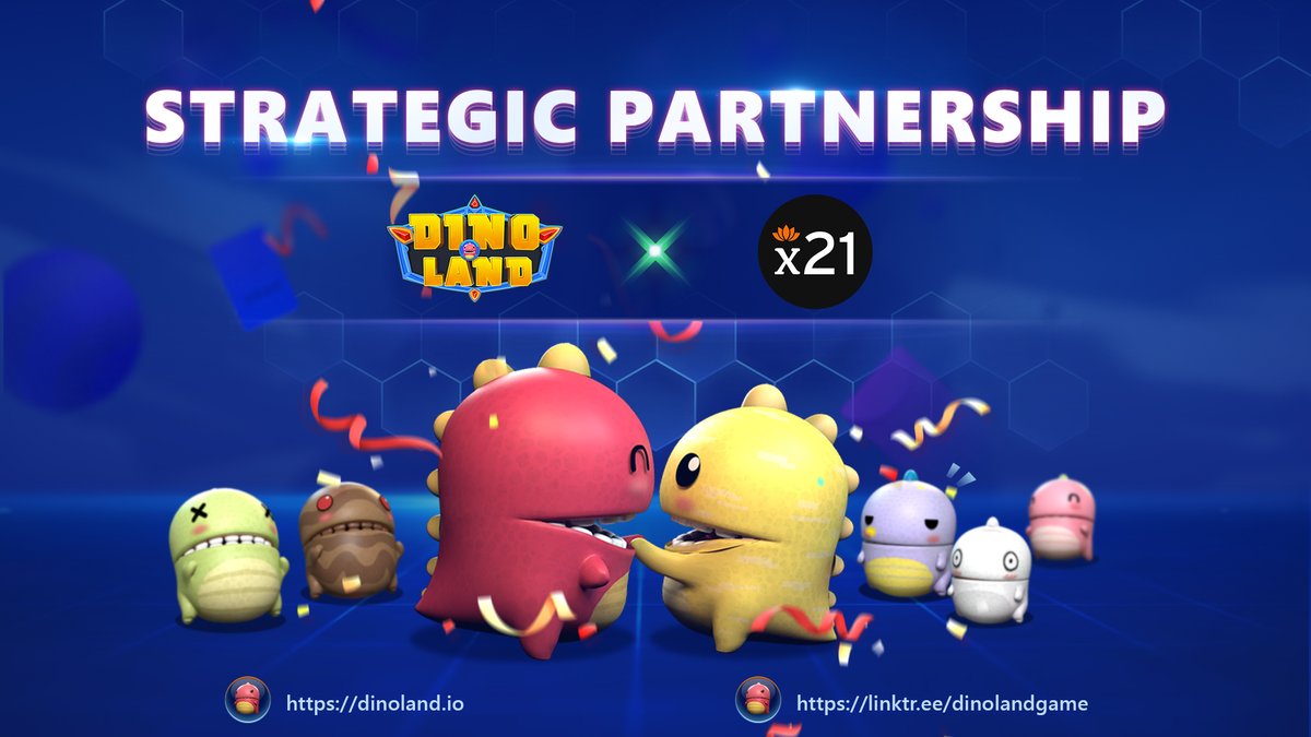 Dinolandgame's tweet photo. ⚡ Dinoland welcomes strategic partner, also our investor and advisor - @x21_digital ⚡

This collaboration is bound to accelerate both the present and future prominence of the Dinoland project 🚀 

#Dinoland #Metaverse #P2E #BSC #x21digital https://t.co/nloNa3ueZu