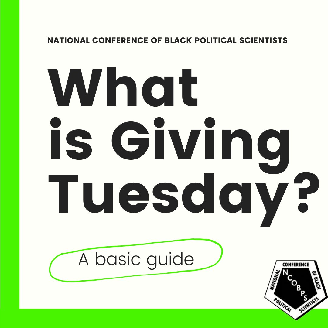 Good morning NCOBPS Family! We're coming to you LIVE from the home of Black Politics with a simple ask: that you support our community today, #GivingTuesday! We want you to #investNCOBPS! #becauseofNCOBPS we hold the legacy of liberation scholarship through generations!  1/3
