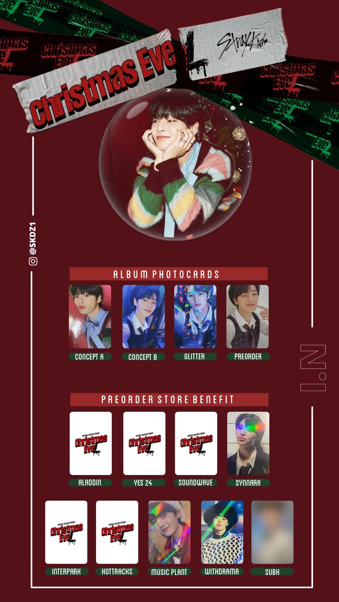 Stary Kids skz Christmas EveL Hottracks pob Photocard Photo