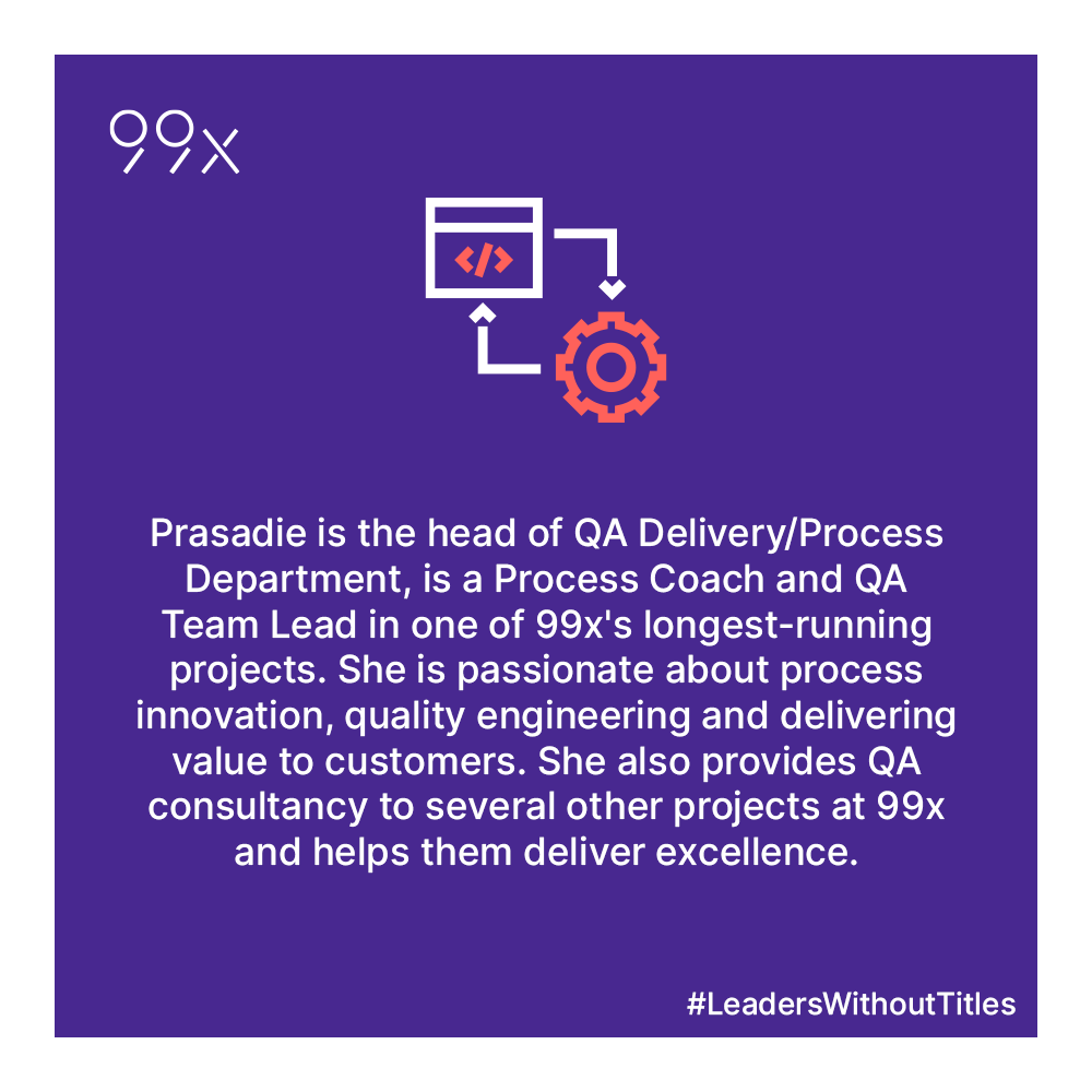 99x_io's tweet photo. #Xian PrasadieS, a passionate #QA enthusiast who is always up for challenges, shares a great tip for product engineers to push boundaries through continuous learning 

#Xians #ProcessPioneer #LeadersWithoutTitles #TeamTechPlayers #XianHeroes #QA https://t.co/MWbJgjVlhv