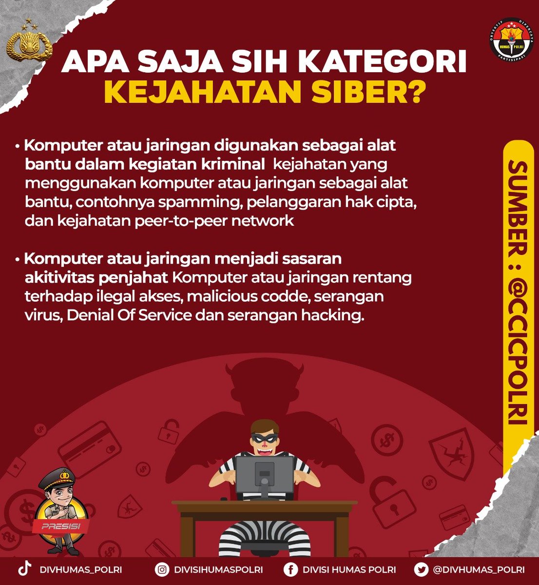 elga001's tweet photo. Agar terhindar dari modus penipuan pada virtual akun kita harus rajin cek dan ricek akun kita sendiri , tetap waspada.. #CegahCyberCrime Tingkatkan Literasi Digital https://t.co/nwAIiOBxHa