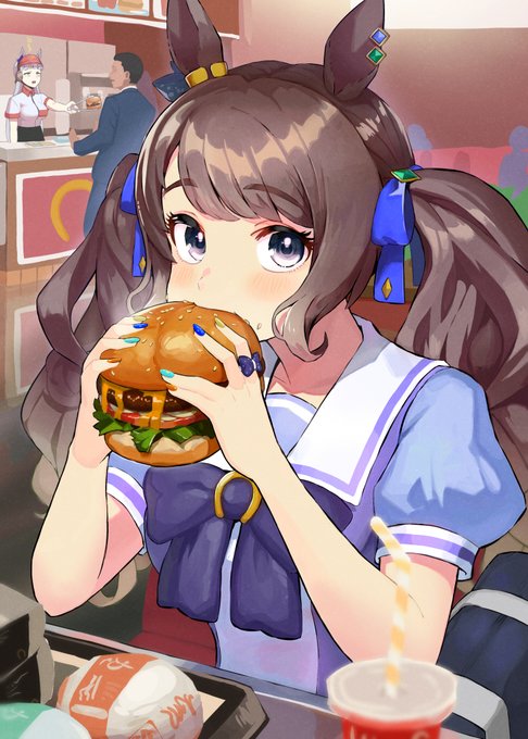 「赤面 ハンバーガー」のTwitter画像/イラスト(人気順)