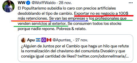 Jorge_Elbaum's tweet photo. Abro Hilo: (1/4) El Papanata Pretencioso Waldo Wolff (#PPWW) insiste en tirar verdura sin siquiera consultar los datos objetivos: (a) En la actualidad se exporta más que durante todo el periodo macrista y además con saldo positivo en la balanza comercial https://t.co/FgVZM3XXs0