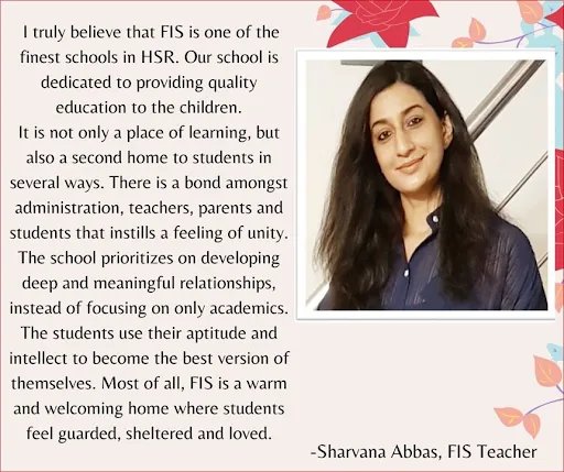 FIS_Bangalore's tweet photo. “When students feel safe and supported, they are truly ready and able to learn.” ~ Laura Weaver and Mark Wilding
FIS teachers strive to teach students skills that will
equip them for life in a nurturing and safe environment.

#fis #fisteacher #fisbangalore #fisbengaluru #fiskids https://t.co/4L4d0LxX7H