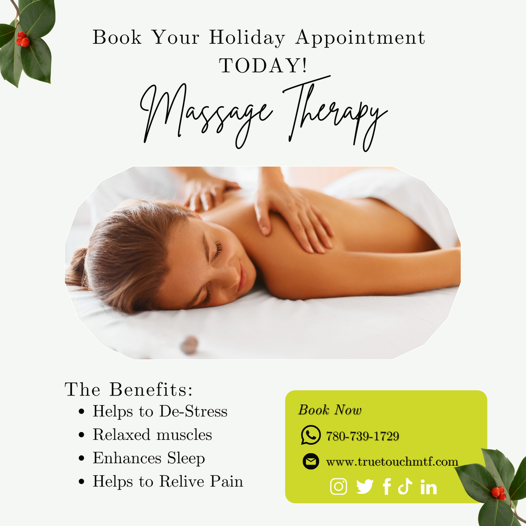 True_Touch_MTF's tweet photo. We tend to get a big demand for massage during the holiday season. So if you want to get the most out of your benefit plan, book in your next couple of appointments TODAY!!
#canada #alberta #ab #bc #yeg #yyc #fitness #workout #massage #massagetherapy #relaxation #directbilling https://t.co/RFQQIqszEb