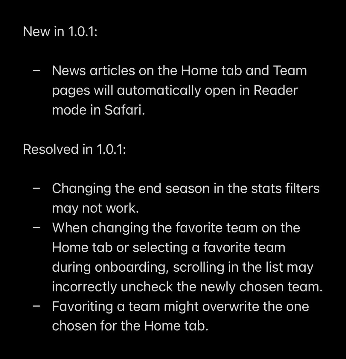 It’s looking like we’ll be releasing updates to Breakaway exclusively via TestFlight for the foreseeable future since Apple is rejecting us for using 3rd-party logos.

Having said that, 1.0.1 is out now (which we had intended to release a couple weeks ago):