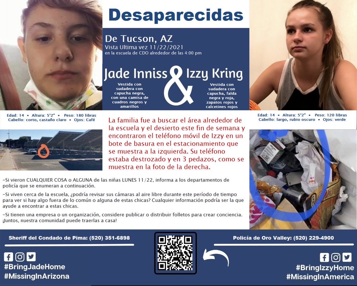 JustJey23's tweet photo. #JadeInniss #IzzyKring #Tuczon #Arizona #missinginamerica #missinginarizona https://t.co/pDkf2MOw1O