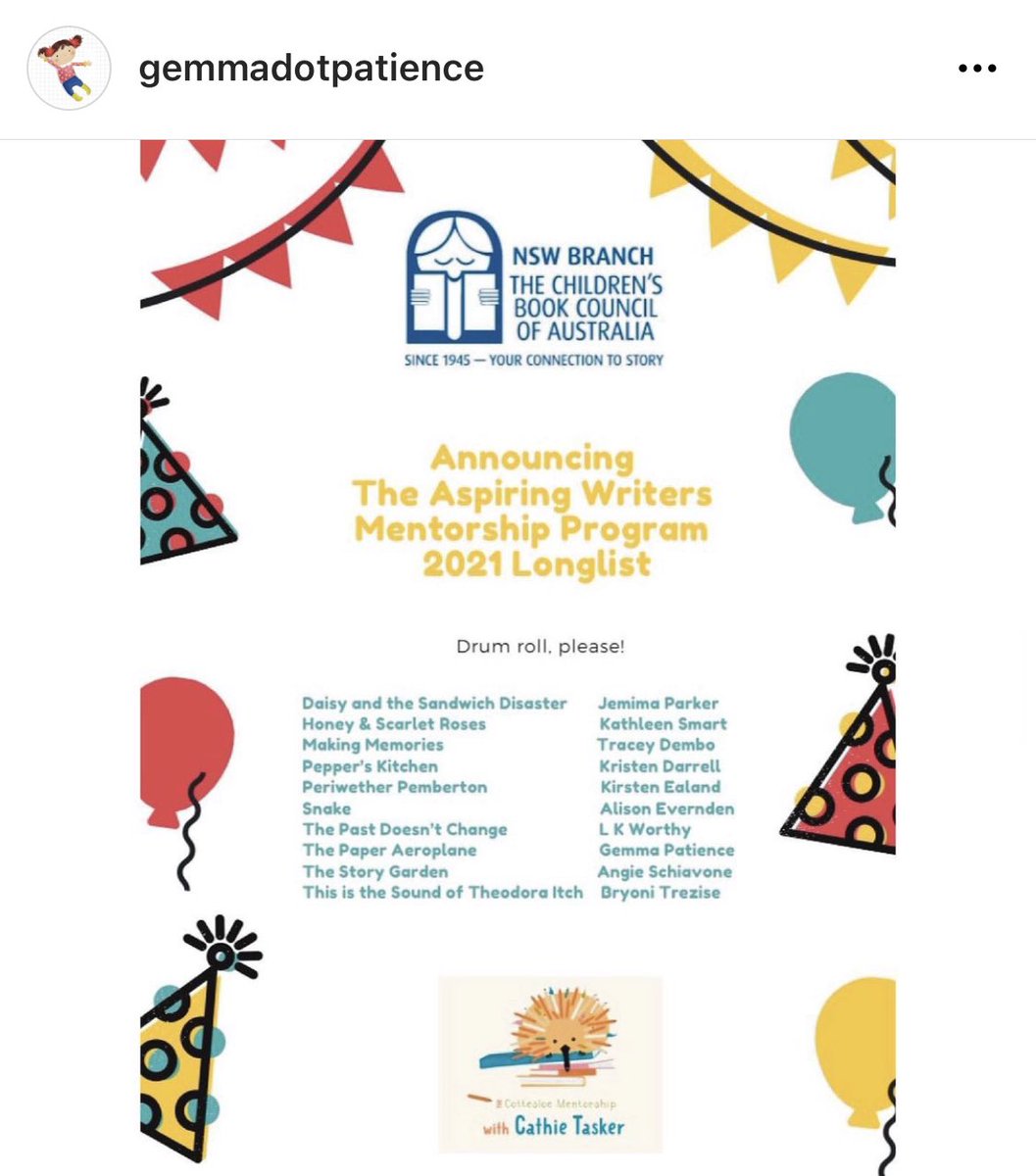 It’s an honour to be longlisted for the CBCA NSW Aspiring Writers Mentorship Program which has kicked off the careers of writers such as Jacqueline Harvey, Oliver Phommavanh, and Nathan Luff.
Best of luck to my fellow longlisters and a big thanks to the organisers and supporters!
