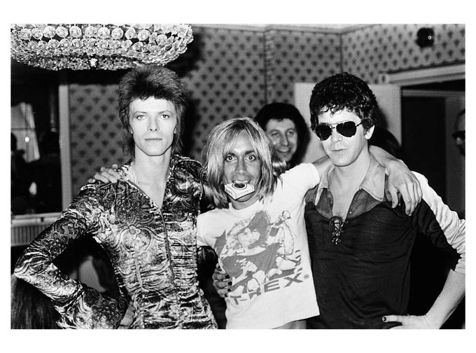 David Bowie, Iggy Pop, and Lou Reed at the Dorchester Hotel in London, 1972