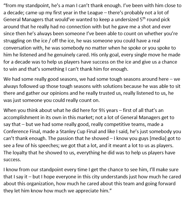HabsInHighHeels's tweet photo. #Habs Brendan Gallagher's impassioned comments about Marc Bergevin: https://t.co/uk8A7N1kXq