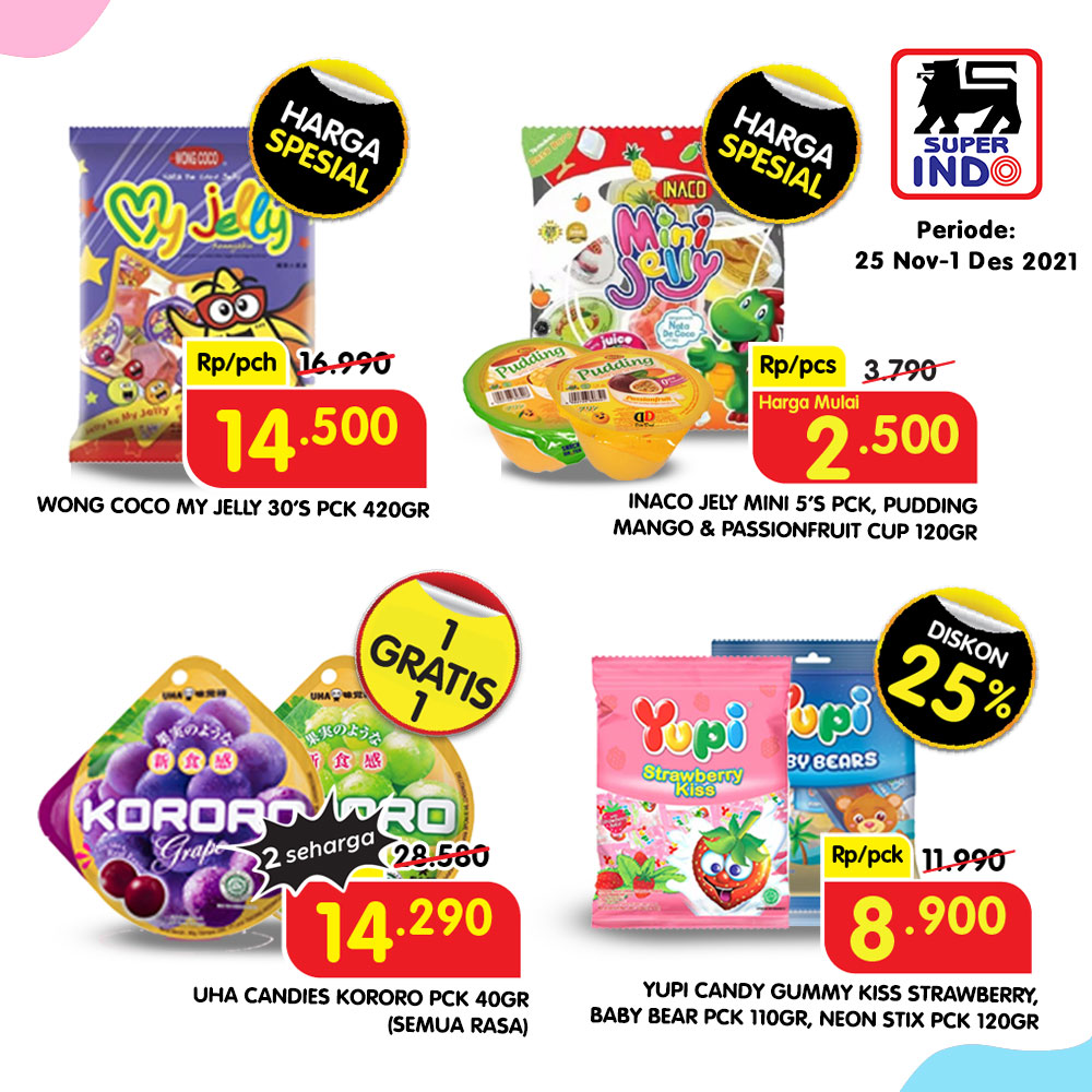 InfoSuperIndo's tweet photo. Butuh cemilan manis? Sini, sini, sini...
Minda kasih rekomendasi nih cemilan manis yang hemat, bikin (anak-anak) makin semangaaat. Dari Yupi sampai Kororo, yuk diboroong!
#PromoSuperIndo
#PromoCemilan https://t.co/OgcnQJYGs3