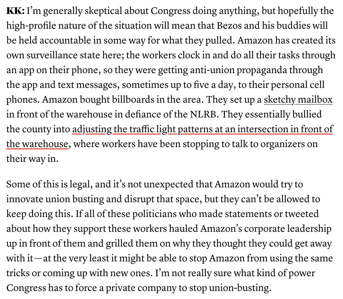 Ess_Dog's tweet photo. ICYMI: @GrimKim and I predicted the #BAmazon NLRB re-run decision back in May at @inthesetimesmag. What matters now is how pro-union politicians use their platforms to shame, grill and pressure Amazon to STOP BREAKING THE LAW.

https://t.co/RdytaVuFxR https://t.co/NlUZ8UQZwb