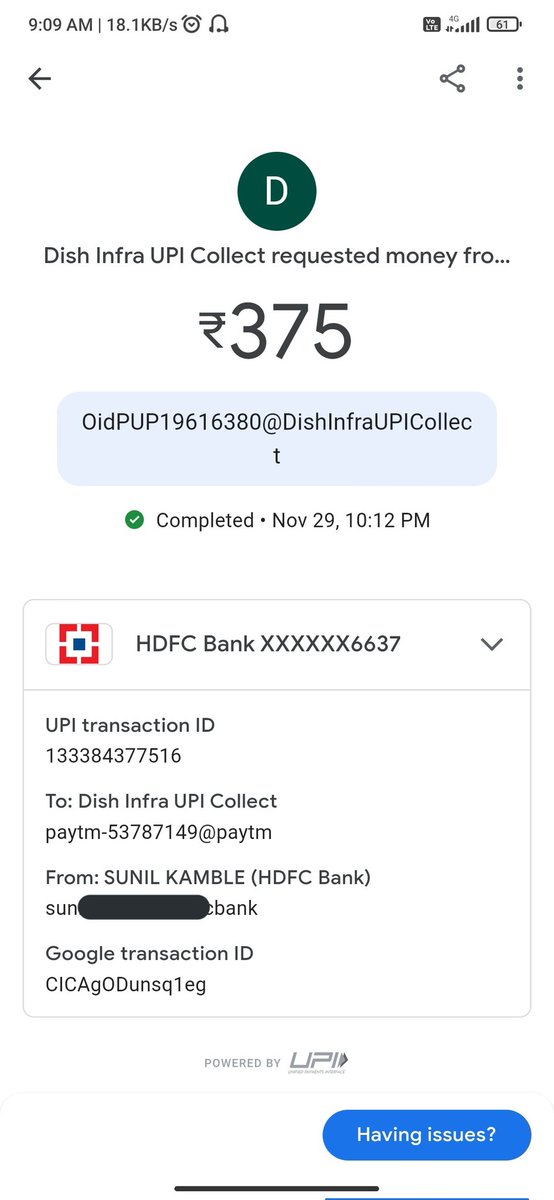 JokerMudi's tweet photo. @DishTV_India did recharge through #Mydish app, payment was successful through upi option, but not reflecting in account.
Called regarding same issue to ur customer service but I think ur emp is not enough qualified, they don't even register my cmpnt twice, giving bullshit reason https://t.co/xN8hzaWDQu