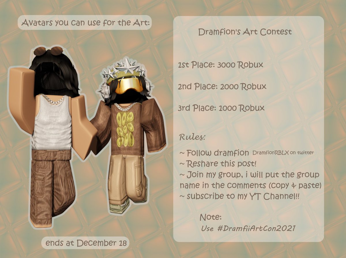 DramfionRBX's tweet photo. Art Contest! I hope some would join..
#roblox #robloxart #robloxartist #robloxgfx  #robloxdev https://t.co/CRH4EAn2Yc