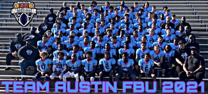 FbuAustin's tweet photo. TEAM AUSTIN TEAM PHOTO! This weekend it begins TEXAS REGIONAL TOURNAMENT wanna see some good games be there Hutto High School! 

That’s DECEMBER 4TH HUTTO HIGH SCHOOL! https://t.co/bfZmZpNlKs