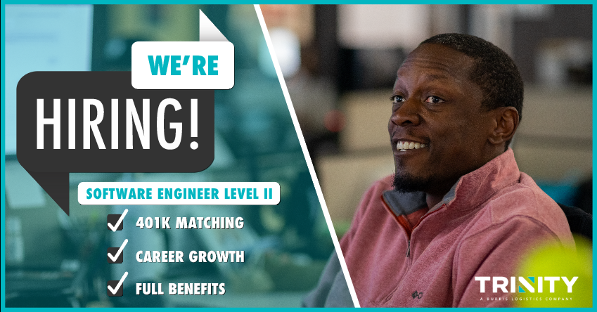 Trin_Logistics's tweet photo. We are still #hiring for a fully REMOTE Software Engineer. If you are ready to see the results of your daily hard work, apply today and come join our team! Apply today: https://t.co/BlObuDplZh.
#TrinityLogistics #beteamTrinity #differentonpurpose #ONEBURRIS #logistics https://t.co/E9FAHTkbiR