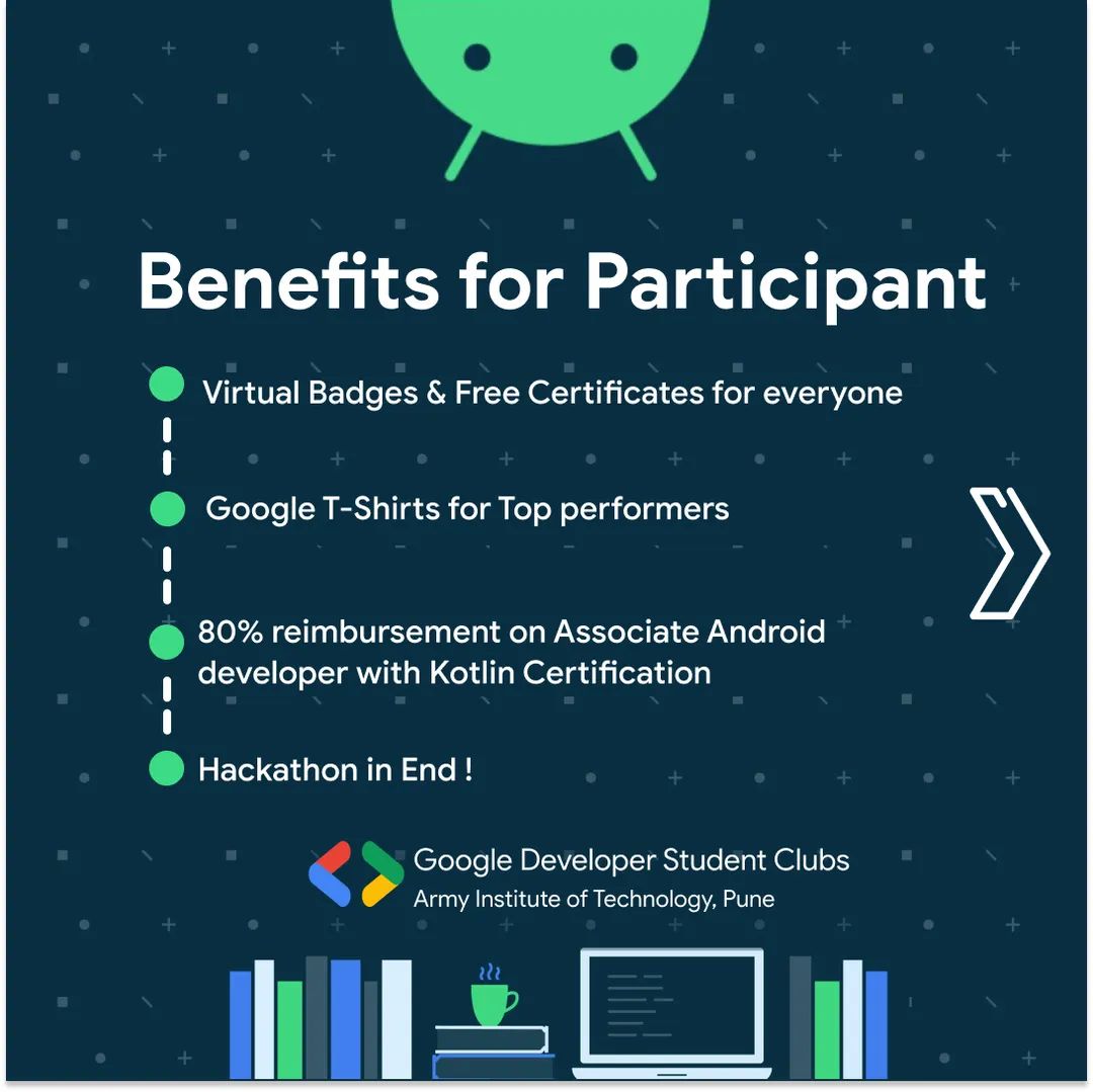 dsc_ait's tweet photo. Android Study Jams 2021

We are again back for those who want to learn Android Development📱💻

This year we are planning to host some exciting sessions. 

#androidstudyjams #android #kotlin #googledevelopers #AndroidStudyJams #androidstudyjams2021 #googledeveloperstudentclubs https://t.co/lZArYpFZCO