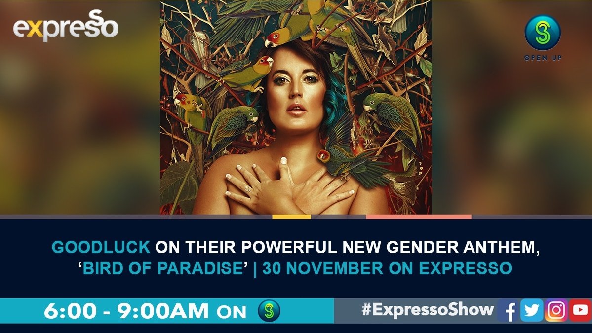 Goodlucklive's tweet photo. Tune into @SABC3 this morning, we're in studio with our @expressoshow fam chatting new music, Summer plans &amp; more! ✨ #ExpressoShow #GetLuckySummer #BirdOfParadise https://t.co/AquDthqAmY