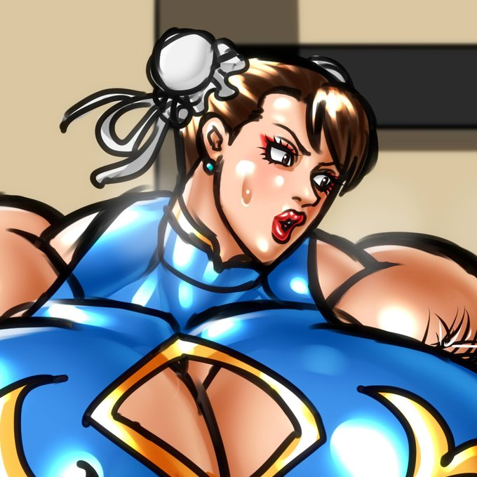 トレーニングするハイレグ金髪娘に目とチ〇ポのやり場に困る春麗さん。 