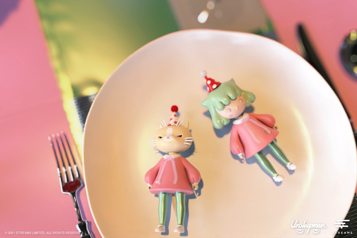 streamsart's tweet photo. MioとKuroroがストロベリークリームケーキをお届けします。誕生日のドキドキと甘い思いを思い出させてくれます〜

タイのアーティストUnsleepmanデザイン
STREAMSプロデュース
世界限定50セット
材質:樹脂、布、綿
付属品:バースデーハット、ケーキスタンド
高さ:約23cm
#streamsart #arttoys #resin https://t.co/LNkkutYDcD