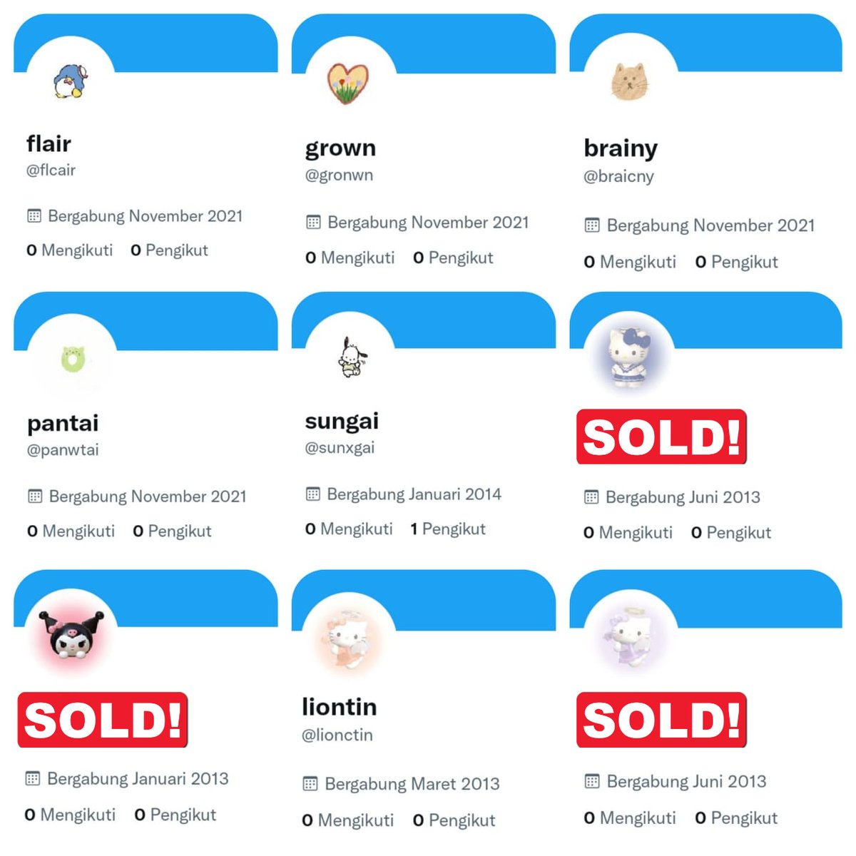 ready stock kosongan y13, y14 &amp; y21

💸 7.000/acc

✯ verif all mastip 27 &amp; 29 januari 
✯ go green (-ssb ganti usn/create dimainin hijau)
✯ masuk mt nonmoots ht (bisa dites)
✯ dapat pw email &amp; wa untuk verif
✯ semua acc ada space
#zonauang