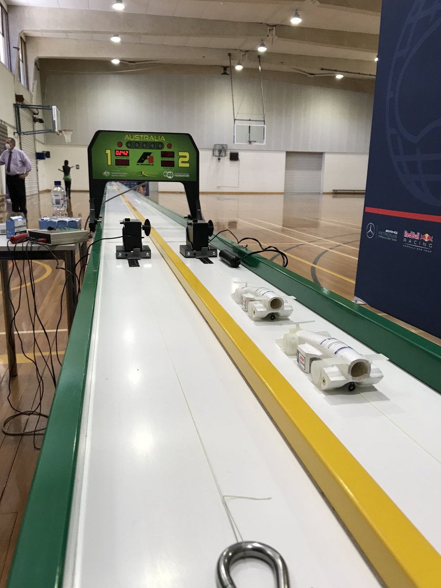 RaimondoNick's tweet photo. At #f1inschools with the St John’s Enginetics team. Consistency is the key! Down to .002 off leading pace. https://t.co/t3yDzYP2su