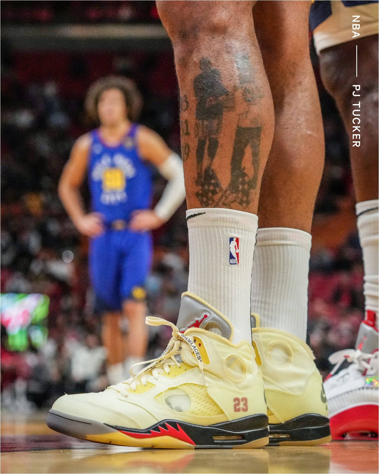 PJ Tucker Honors Virgil Abloh Custom Off-White™ x Air Jordan 5