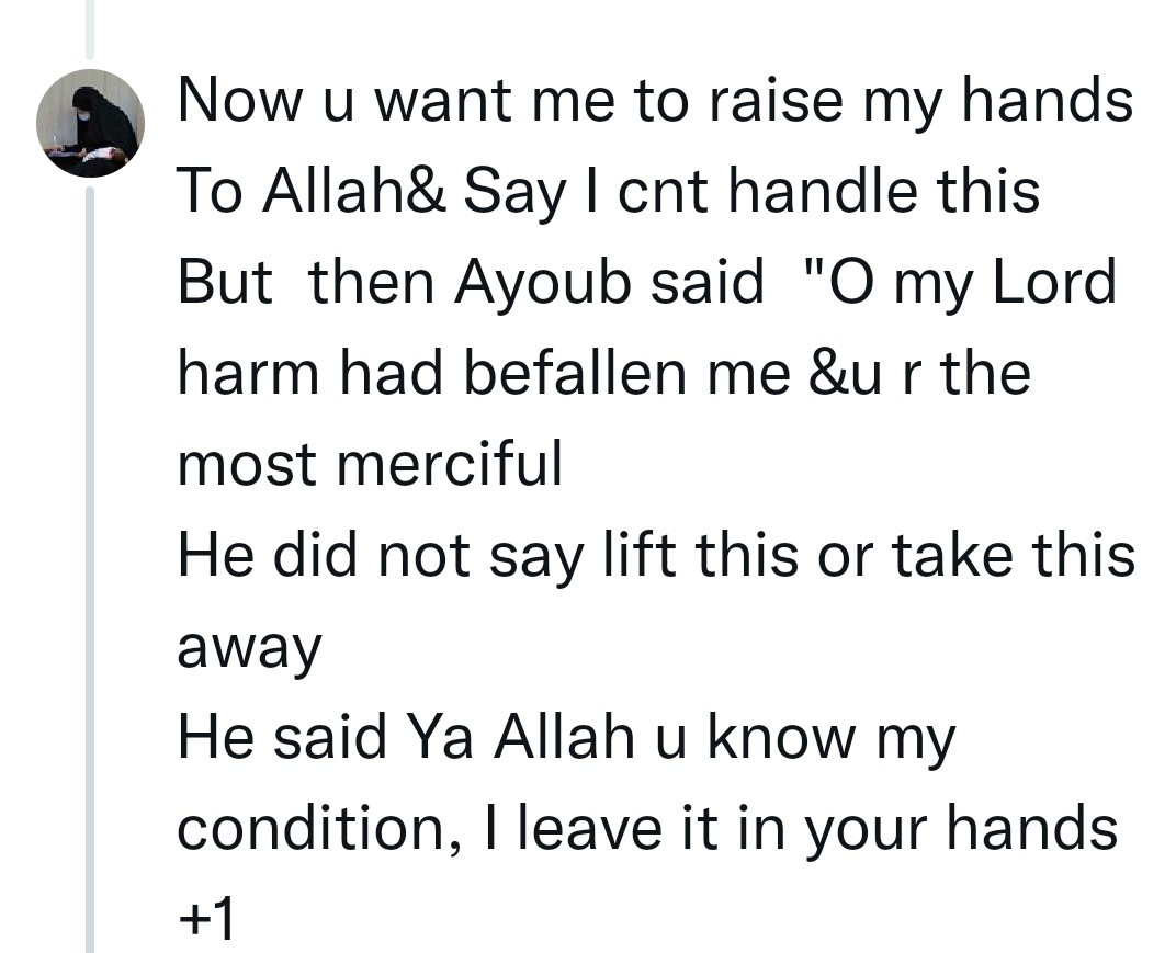 Tanyabhat5's tweet photo. Ayub (As) is the great example role model of patience 
Ayub (As)  was that prophet who lived in  extreme wealth and health
He had 7 boys ,7 girls  and 1  wife 
Then Allah (SWT) put him  through a test 
His 14 childrens were all taken up by Allah 
Allah took away all his wealth https://t.co/AaoEC6es3s