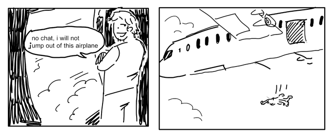 jerma falling out of an airplane, cooldown between commissions 