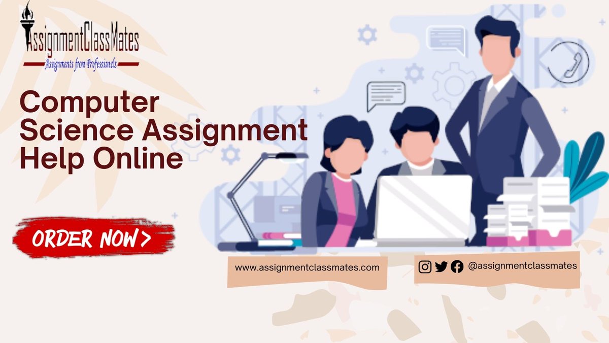 AssignmentMates's tweet image. Are you looking for computer science assignment help online? Contact Assignment Classmates! We are committed to doing everything that makes your computer science assignment perfect.
Order Online:- assignmentclassmates.com/computer-scien…
#ComputerScienceAssignmentHelp #AssignmentClassmates