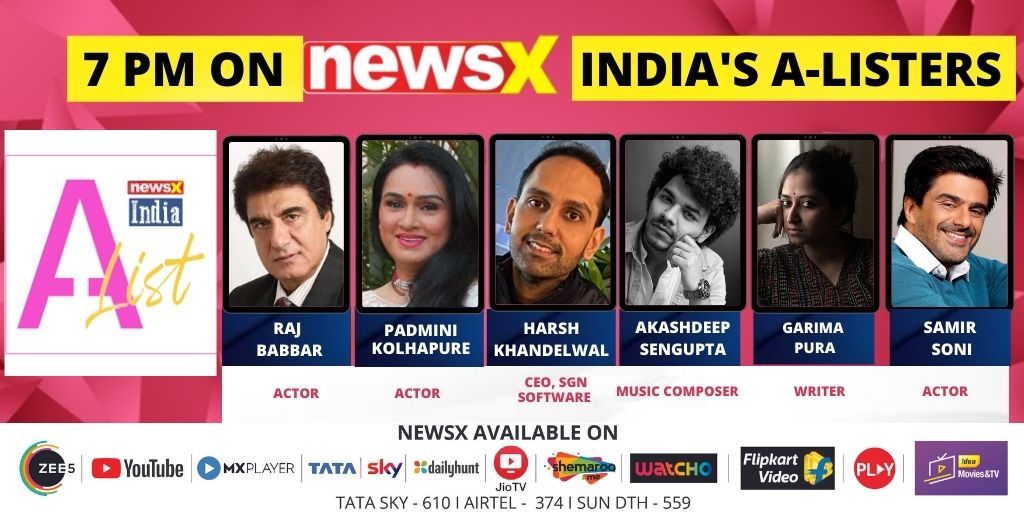 #NewsXIndiaAList | Continuing with our mission to promote India's finest and brightest, an unmissable panel joins NewsX India A-List. Don't forget to tune in at 7 PM! @RajBabbarMP @KolhapureP @akashd93 @samirsoni123