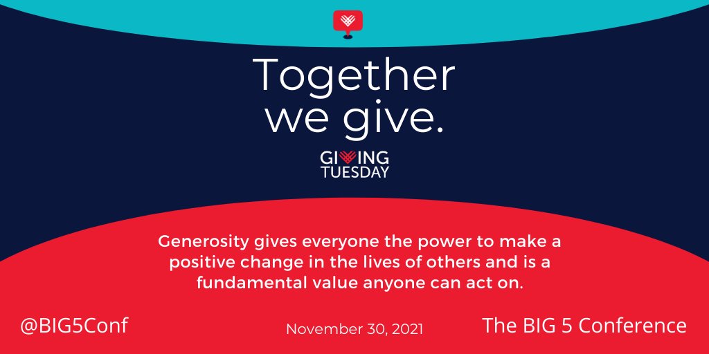 big5conf's tweet photo. Thank you for supporting @BIG5Conf
#GivingTuesday2021 https://t.co/2x1vyJ1kSS