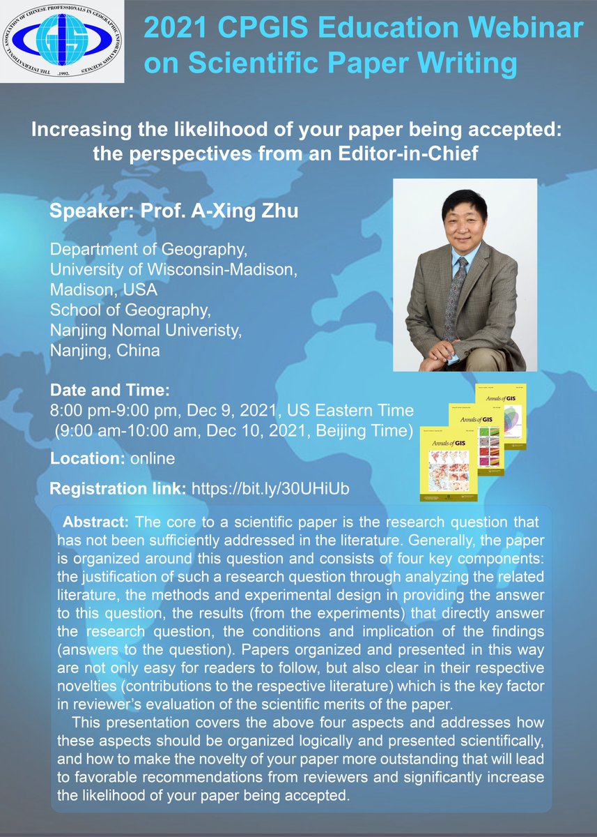 Annals_GIS's tweet image. Join the CPGIS webinar with our Editor-in-Chief Professor A-Xing Zhu eventbrite.com/e/2021-cpgis-e…