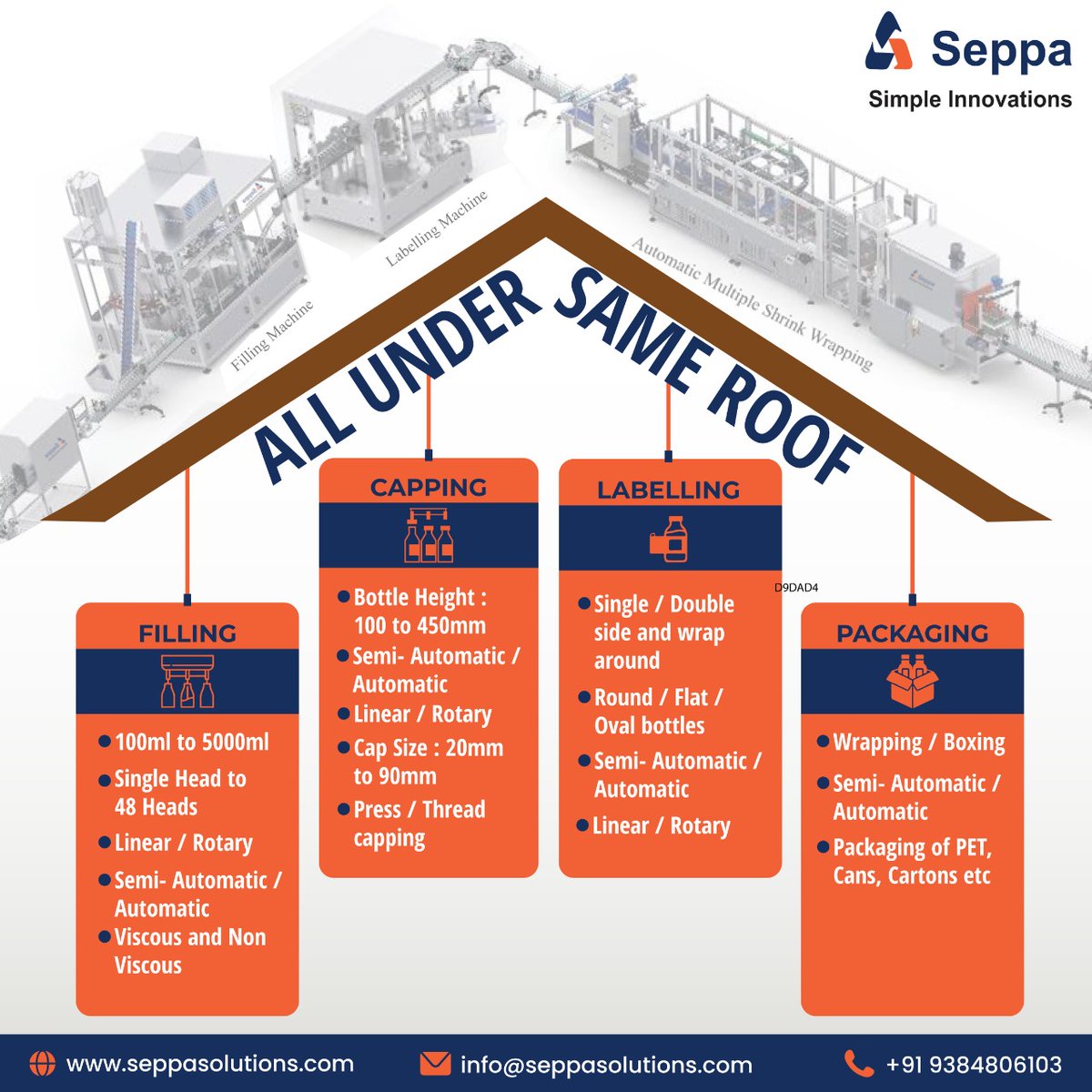 ccwilgroup's tweet photo. Filling, Capping &amp; Labelling Machineries - All Under One Roof 
The One Stop Solution for All your #PackagingEquipment Needs. Call #Seppasolutions now @ +91 93848 06103
Visit us at: https://t.co/3eUiW1ngWf
#fillingmachine #cappingmachine #cappingmachinery #fillermachine #labelling https://t.co/w7dUzG3HeU