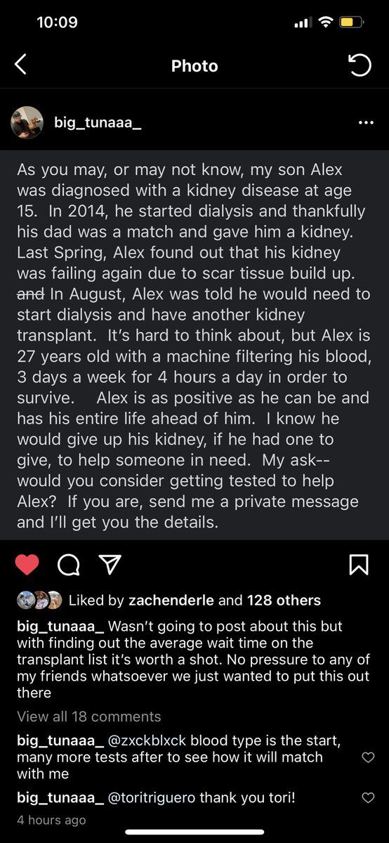 JoeyKobold's tweet image. One of my best friends needs a kidney, he is blood type A negative. Even if you can’t help a retweet could save a life. Please spread the word. Or message me if you are interested to see if you are a match. @sainz258  “Twitter do your thing”