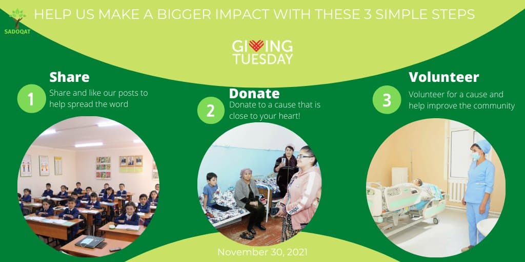 GlobalGiving's #GivingTuesday campaign has begun! From now until 11:59 p.m. ET all donations will be matched proportionately. As you decide where you want to invest your hard-earned dollars, please consider supporting our causes. sadoqat.weebly.com 
#share, #Donations