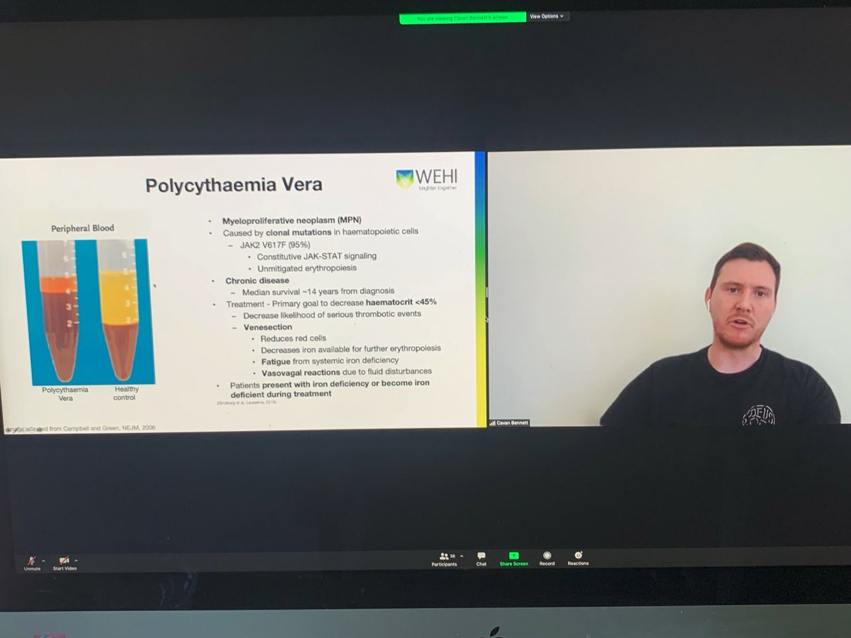 <a href="/Cavanbennett/">Cavan Bennett</a> presenting at #AusIron21. Really exciting stuff!! Another example of the excellent work done within <a href="/WEHI_research/">WEHI (Walter and Eliza Hall Institute)</a>