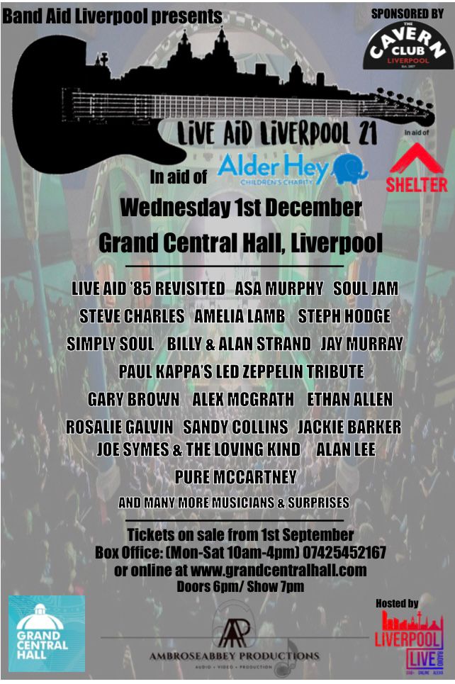 LiveAidLpool's tweet photo. Paul Kappa is a true musical champion of our great city, and it will be a very special set his band will perform on Wednesday evening.

Some tickets still available! Call @GrandCentralHal on 07425452167 

@AlderHeyCharity  @ShelterMSY @Shelter  @LiverpoolLiveRD  @BigCondoAcademy https://t.co/7hGYtKKBLB
