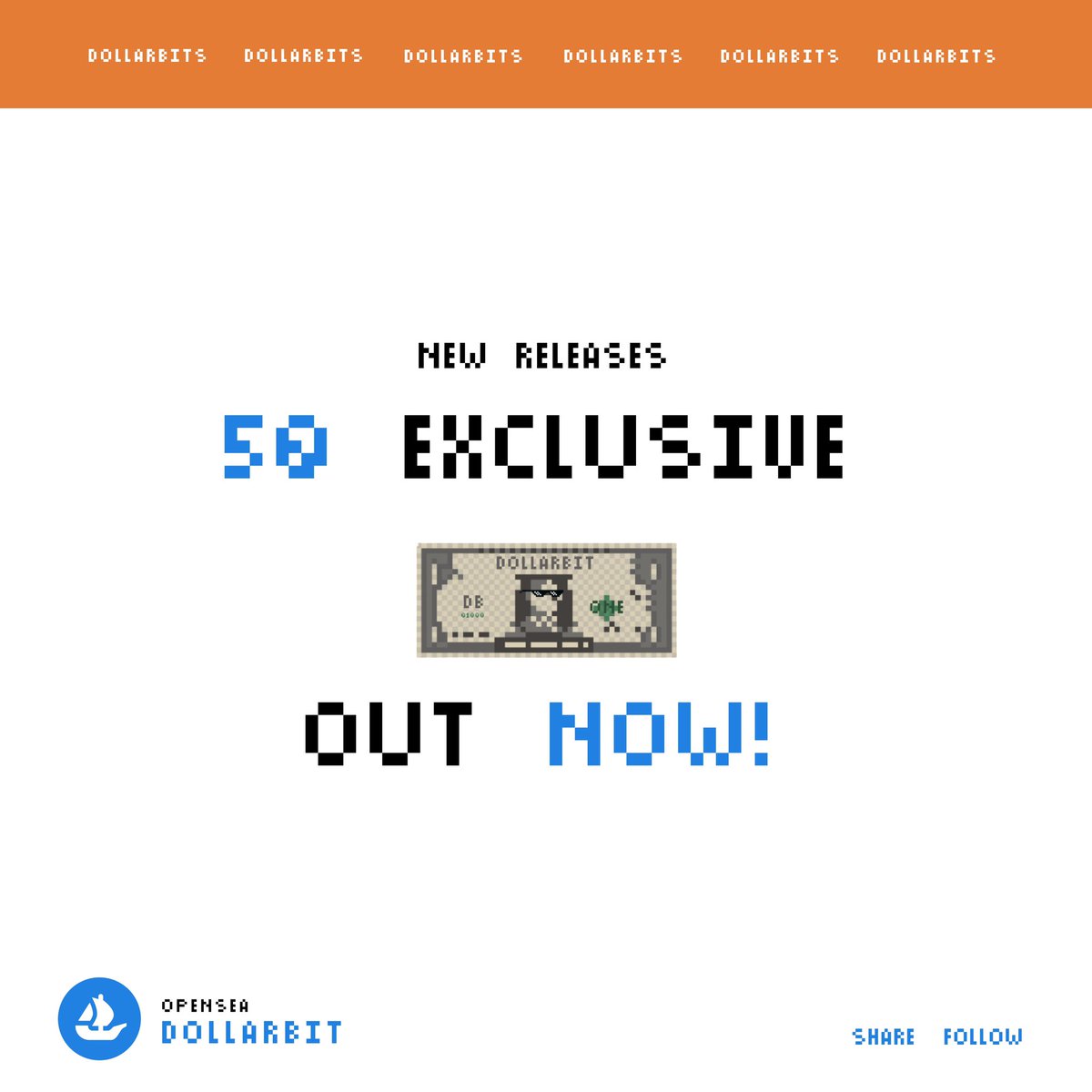 DollarbitNFT's tweet photo. DollarBits (50 exclusive released)🎉  4000 ever found will u collect one?
.

.

.
#ethereum #nft #nftart #nfts #nftcollector
 #nftcommunity #nftcollectors #nftartgallery #nftartwork #nfts #nftdrop #nftmarketplace #opensea #openseanft #openseaart 
@nft @opensea https://t.co/3zzb2Izwd9