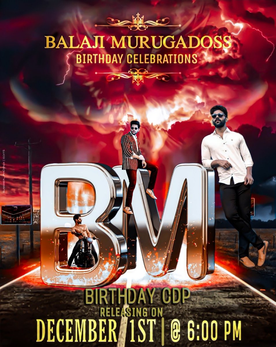 Are you Ready Fam???

In about half an hour the list of Celebrities who will release Bala's Birthday CDP on December 1st at 6PM IST will be Announced!

How Excited are you Bala Fan-mily???

#BalajiMurugadoss #AdvanceHBDBala #BalaBirthdayCDP

Poster Design by @Wings_Of_Fire_0
