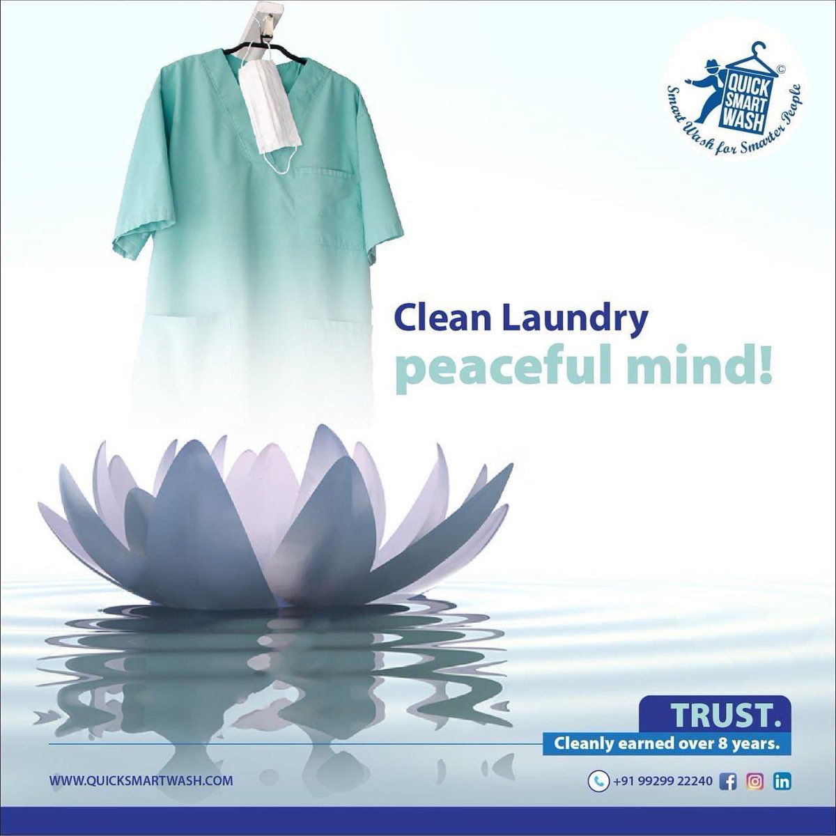 QuickSmartWash1's tweet photo. Clean Laundry = Peace of mind-  Leave your laundry routine on us. For further enquiry visit :https://t.co/YtHS9ZadW4  #BharatKaWashingCrew #QSWPLHaiNa #B2BLaundry #laundryday #customersatisfaction https://t.co/dCnNY0aBJO