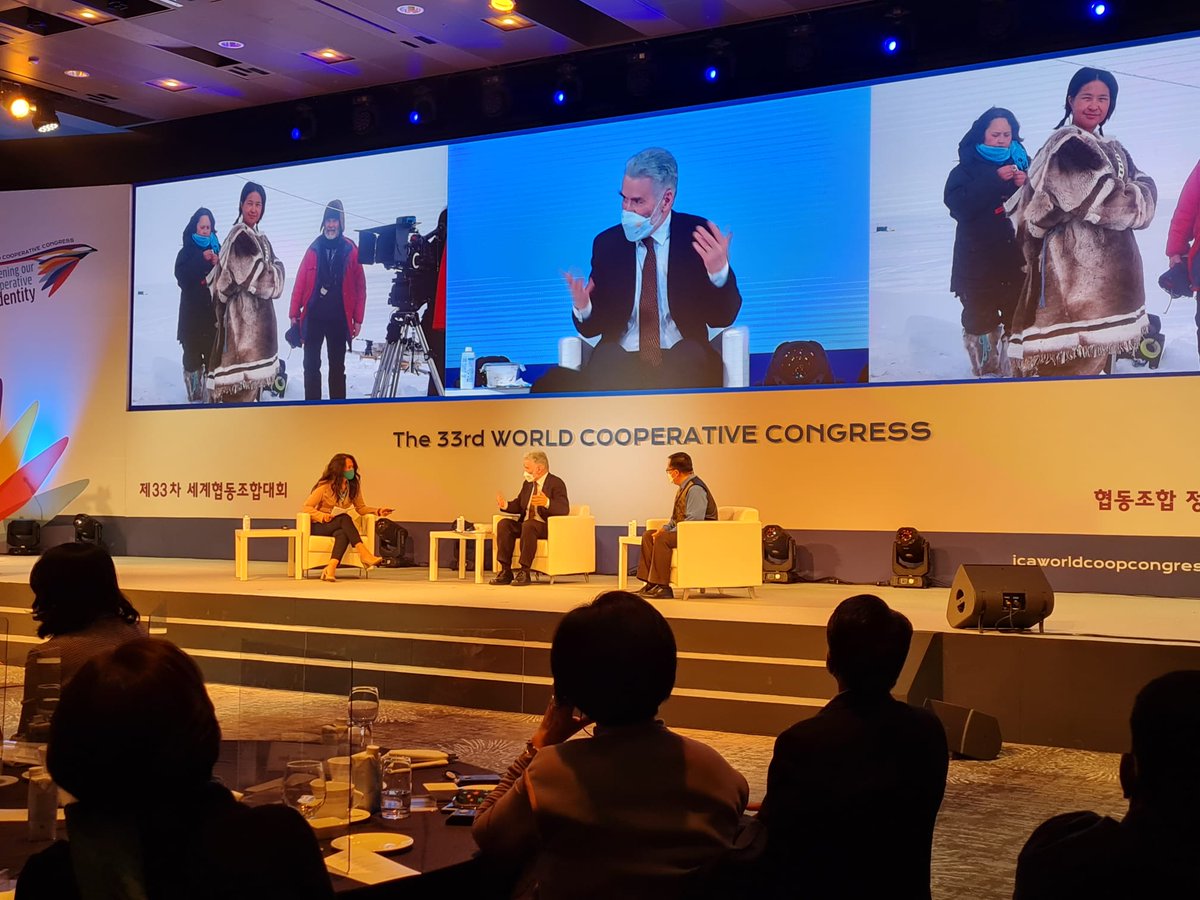 'I believe this is a great story and a story that had never been told on film' ~ @johnhoustonCA talking about his film 'Atautsikut/Leaving None Behind' at the #WorldCoopCongress! 📽️ It's a story that celebrates the importance of #Inuit #cooperatives & their identity #WeAreCoops