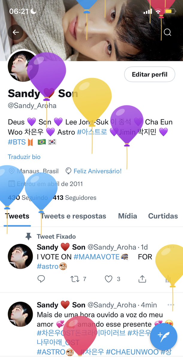 Sandy_Aroha's tweet photo. Os balãozinho subiu aqui também 😍 Parabéns pra mim 🎈🎉 #meubday #gratidão 🎂🥳 https://t.co/2i9WOCstMc