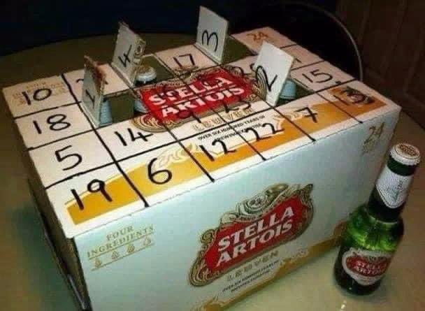 That’s my advent calendar sorted, bring on December @StellaArtoisUK 😂🎅🏻🎄⛄️🍺🍻😂 #AdventCalendar #christmascountdown #stella #stellaartois #24pack #crateofstella #HappyChristmas #Tistheseasontobejolly #christmascheer  #firstofdecember #bottle #lager