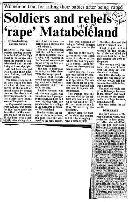 This is what the women in Matebeleland went thru during #Gukurahundi. Our people have known no peace You get raped then you are jailed. None of these women got counselling after all this trauma and pain  .#Asakhe