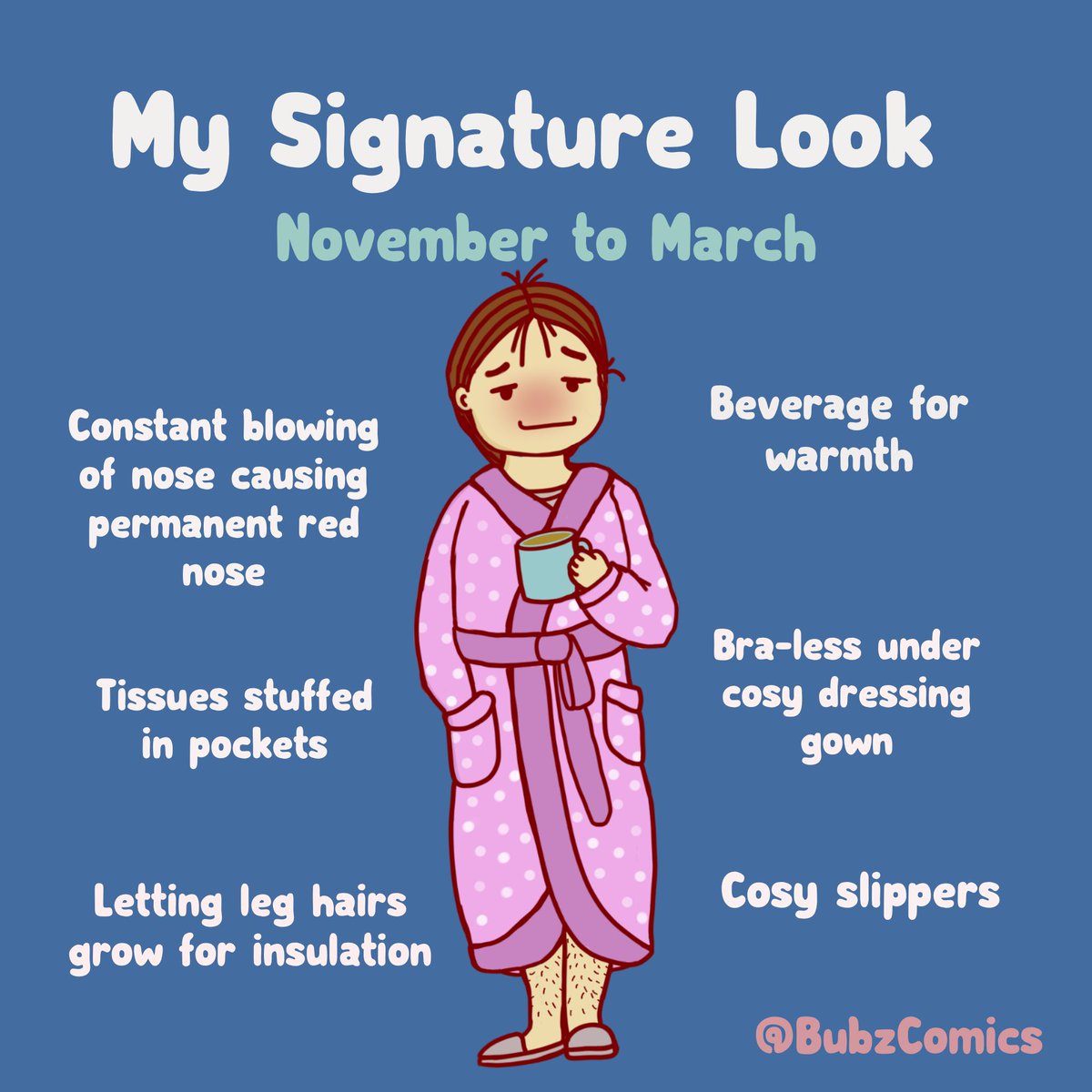 bubzbeauty's tweet photo. Tis the season to stay indoors, be braless and sip hot beverages all day long. #winter #bubzcomics #lindytsang #comics #stayindoors #homebody #signaturelook https://t.co/BP7NjDjfr4