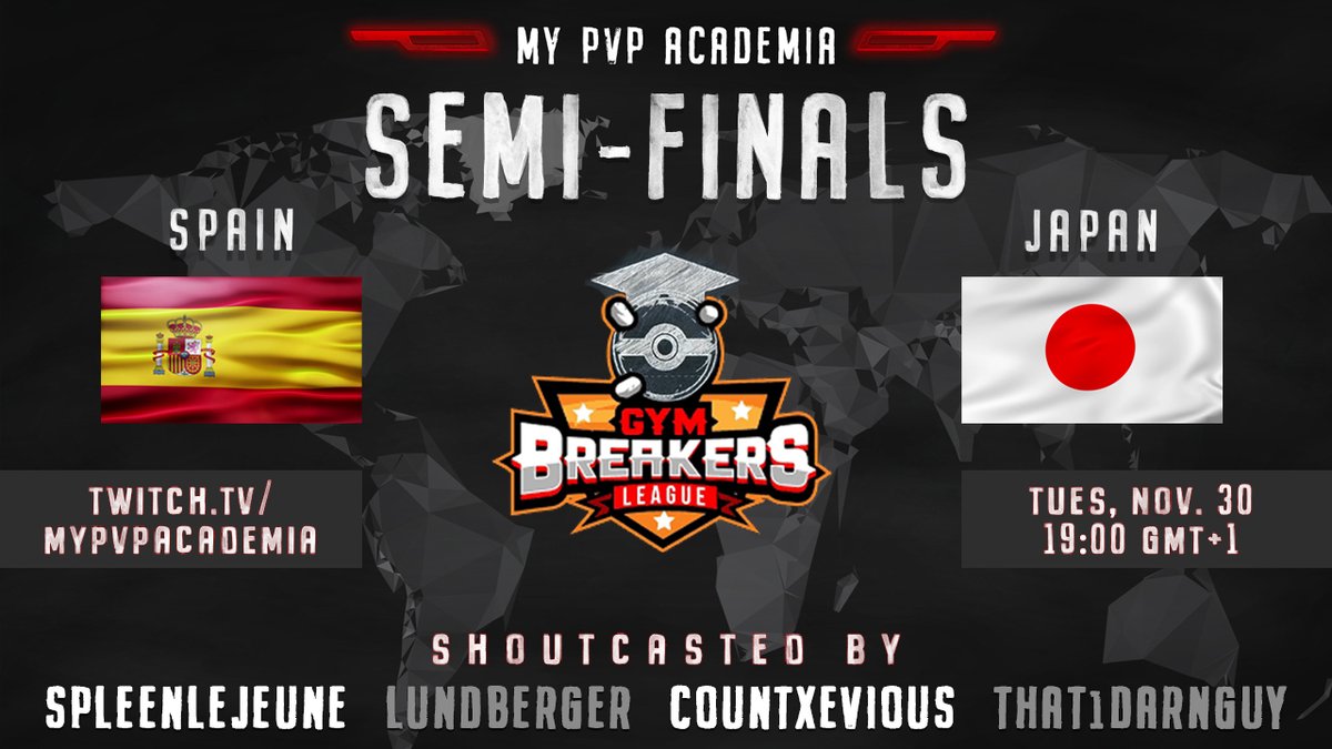 pvp_my's tweet photo. We're trying something new with @Gymbreakers1! Join us tonight on Twitch as we shoutcast the semi-finals between Japan and Spain. Come hang out with the MPA crew and @That1DarnGuy to see who qualifies for the #BrawlerCup World Finals! https://t.co/oSNbr0xTHR