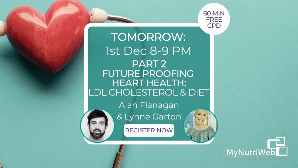 MyNutriWeb's tweet photo. Who's joining us tomorrow night to learn about the latest dietary advice for #LoweringLDLc❓
✡️ Thrilled to have expert guests, Alan Flanagan & @heartukcharity @dietlg with us
✡️ Join us at 8PM👉 https://t.co/Uy6g64lcA0
✡️ 60min free CPD✔️endorsed by @AfN_UK_
#mynutriweb https://t.co/nr11ZX7R3b