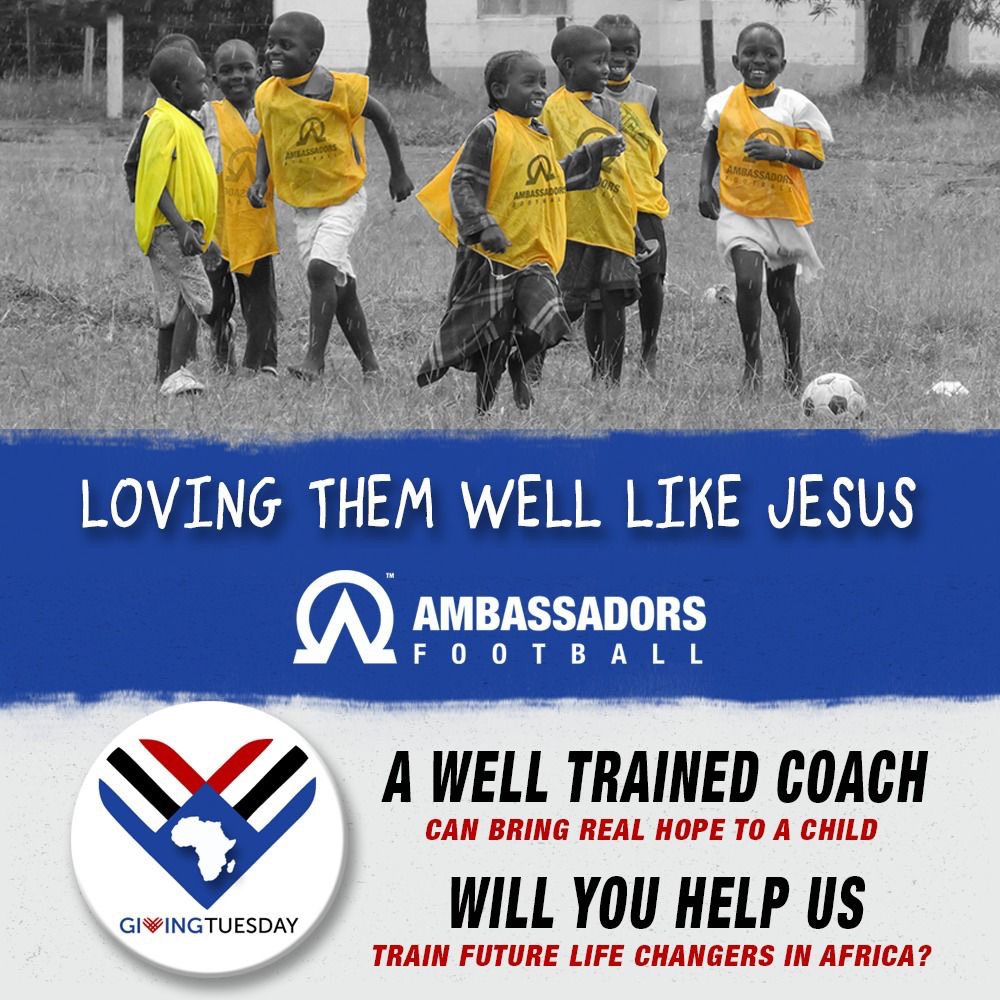 Giving_Africa's tweet photo. The @AMBASSADORSke brings hope to children by using football to share the love of Jesus Christ throughout the communities. They need to train 500  coaches in 2022 and your support is needed. Donate this #GivingTuesday 
https://t.co/IoG98N1Az3 https://t.co/GWjL9TNJ97