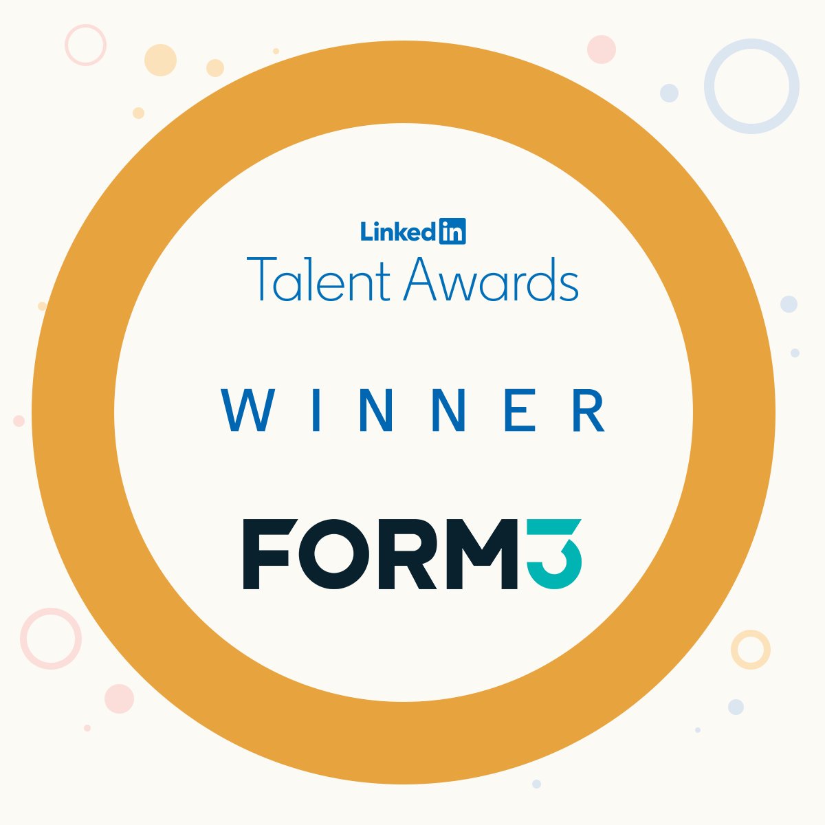 Form3Cloud's tweet photo. Very proud of the  Form3 Talent Team who have been awarded the "Best Talent Acquisition Team 2021" - below 1000 employees by @LinkedIn. This award recognises their ability to engage with and nurture talent. #talentawards https://t.co/RNa5NpZKjz